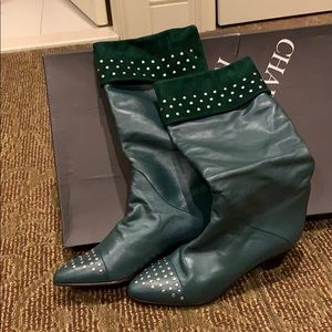 Brand New Charles David Green Leather boots